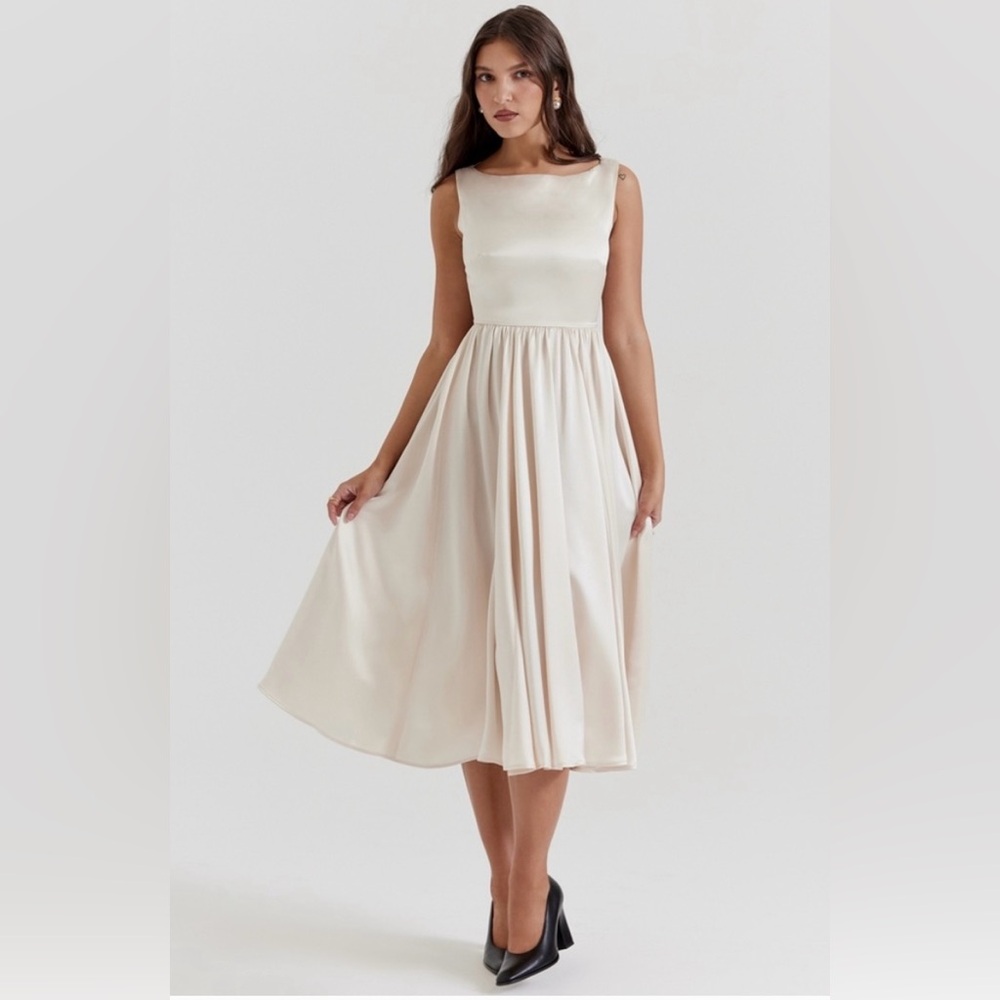 House of CB Shayla Dress Vintage Cream Small